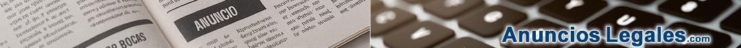Un periódico abierto y un teclado. letras que dicen anuncioslegales.com